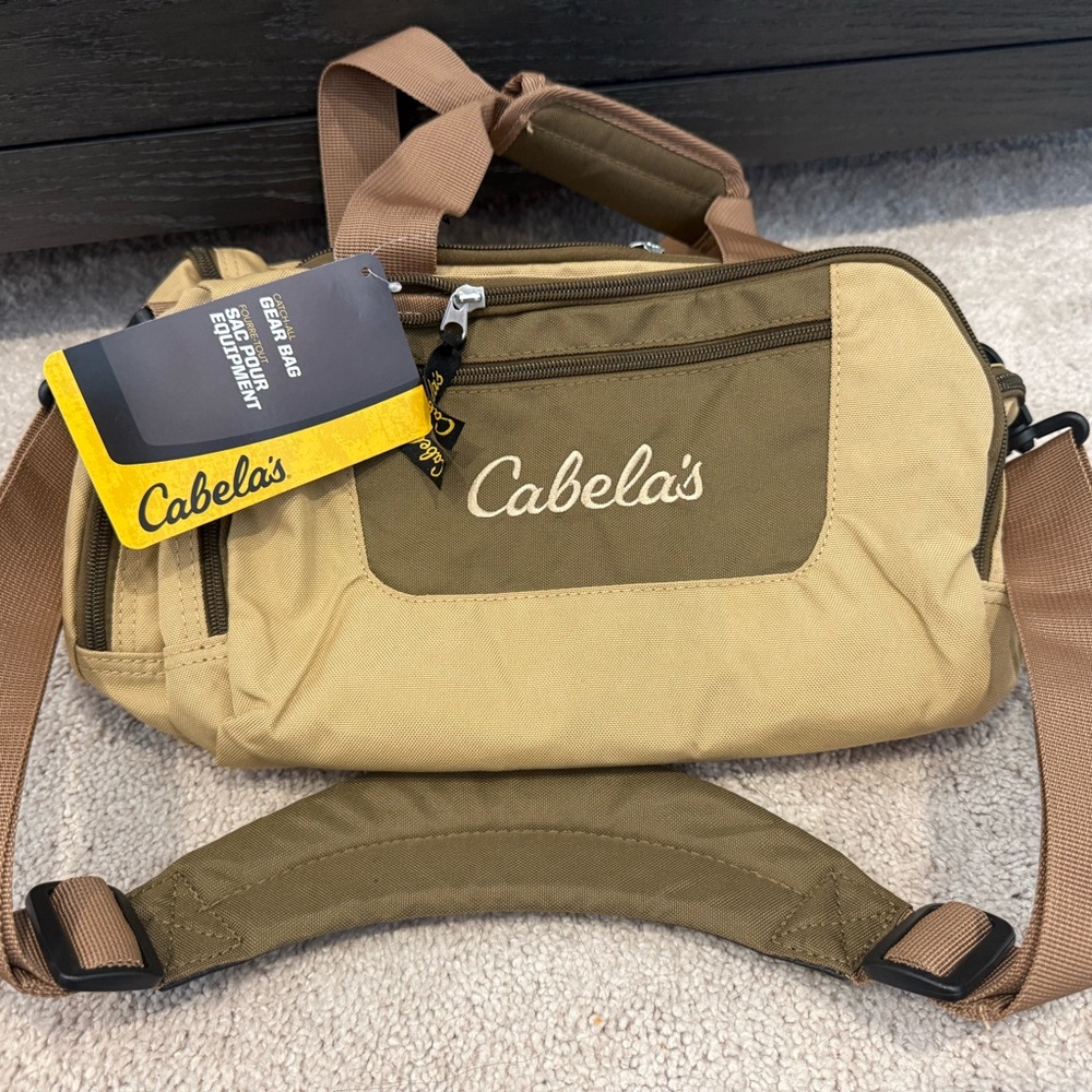 Cabela's Two-Tone Khaki and Olive catch all gear bag